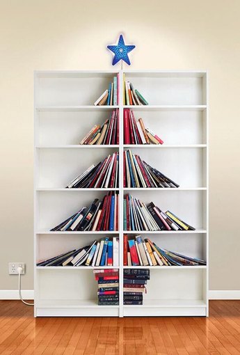 Christmas Tree Made of Books